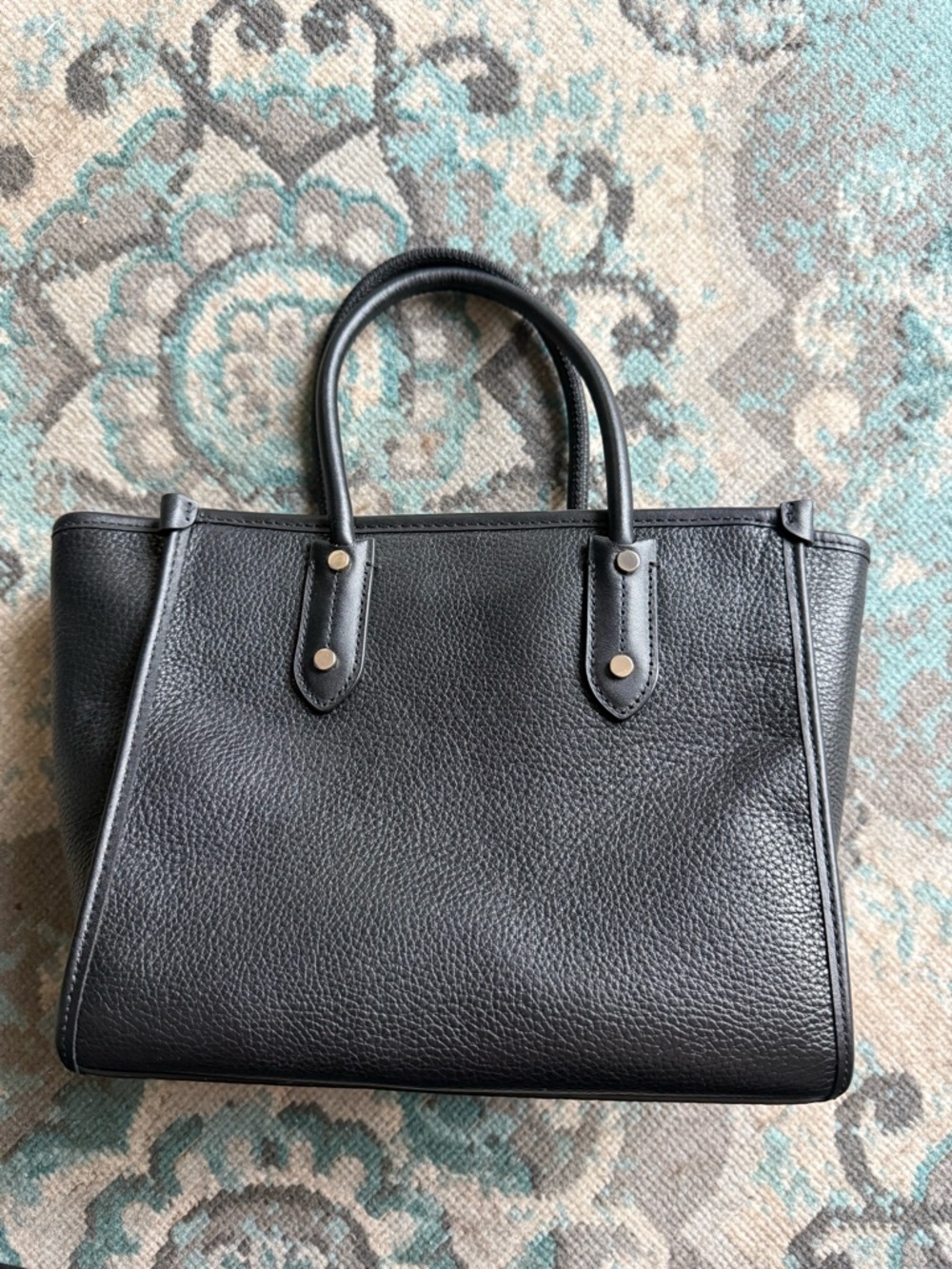 Kate Spade Black Logo Small Pebbled Leather Tote - Picture 2 of 3